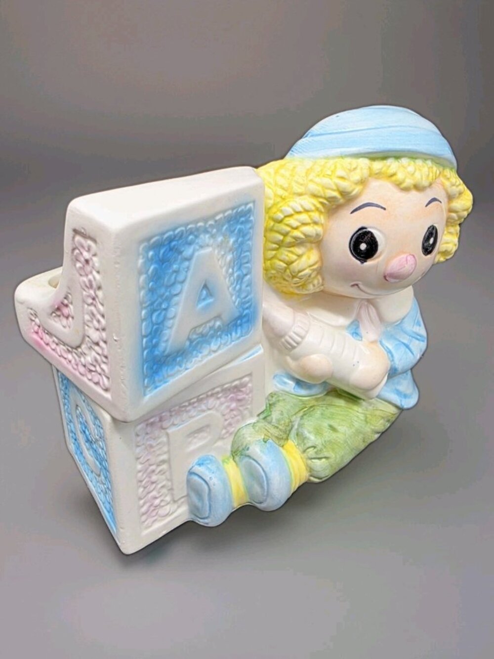 Vintage Napco Raggedy Andy Nursery Ceramic Planter Japan Baby Shower